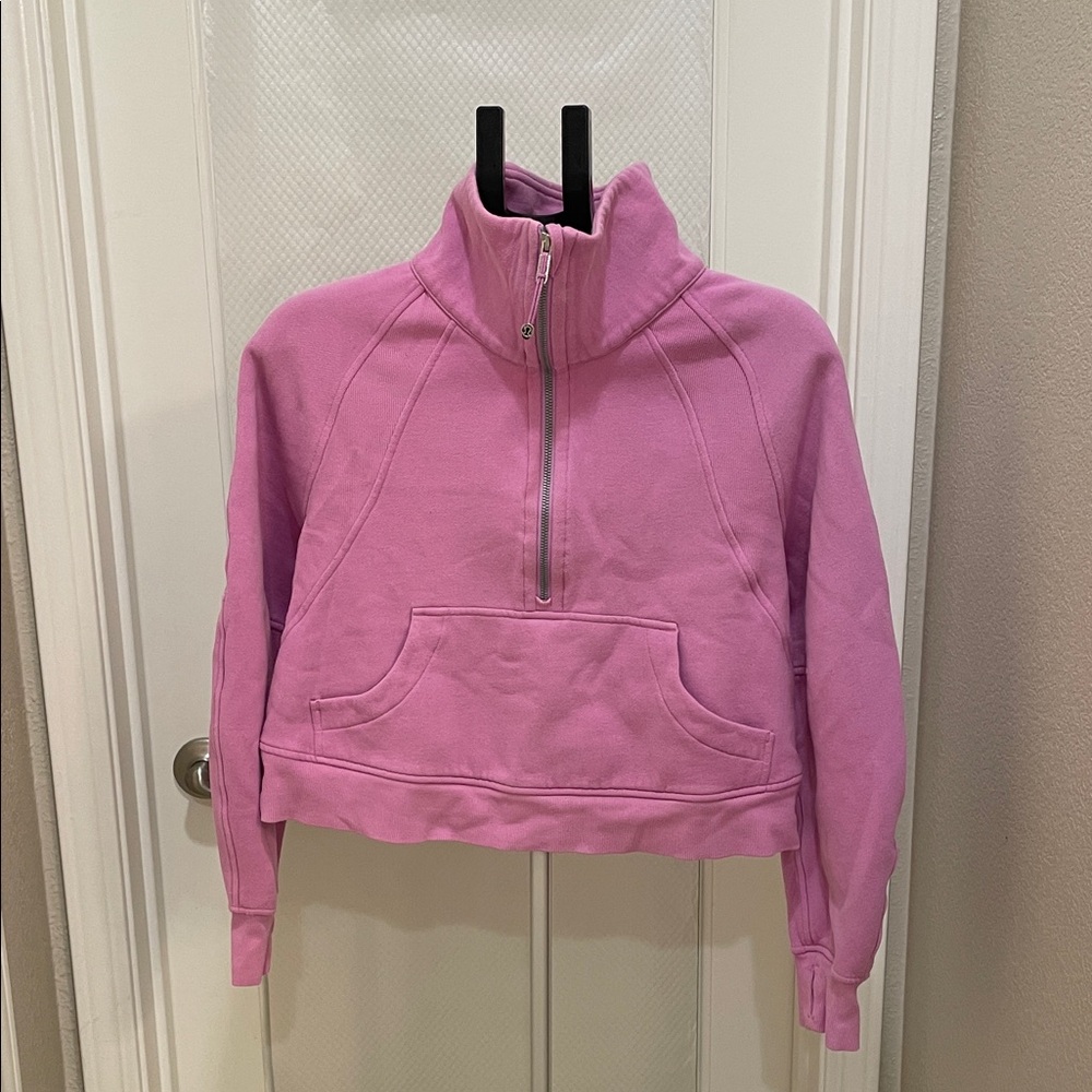 lululemon athletica Cropped Half-Zip Pullover in Pink